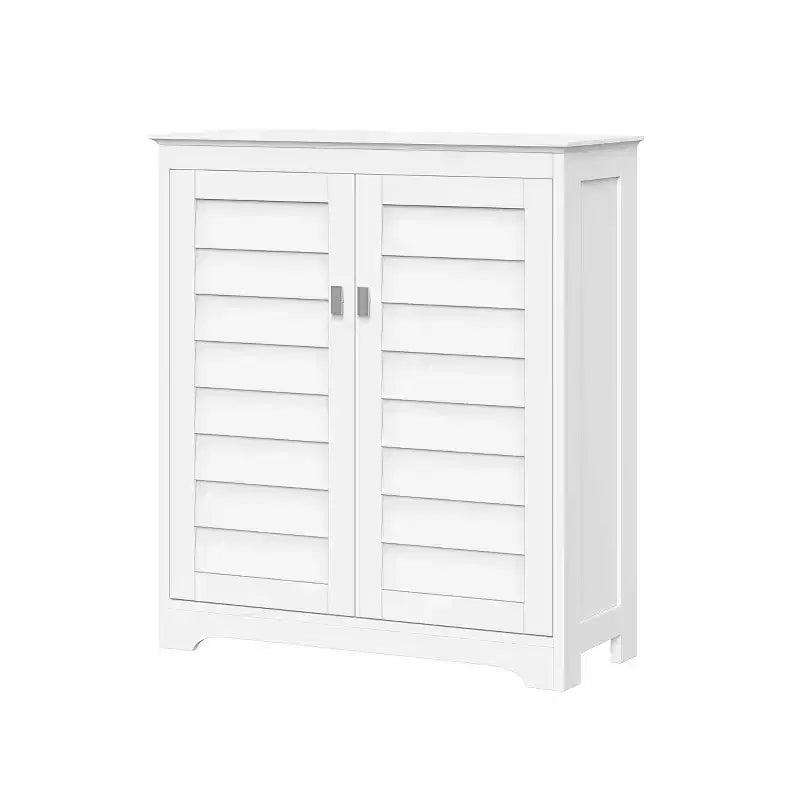 Meuble de rangement à deux portes avec étagères réglables - Blanc