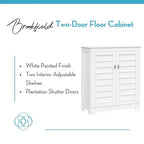 Meuble de rangement à deux portes avec étagères réglables - Blanc