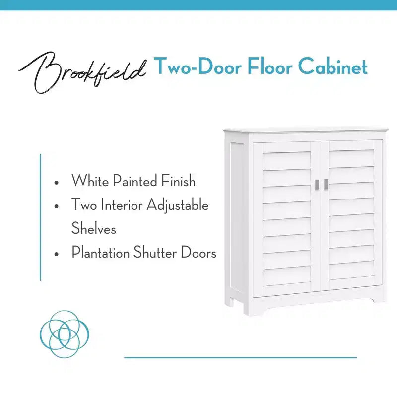 Meuble de rangement à deux portes avec étagères réglables - Blanc