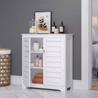 Meuble de rangement à deux portes avec étagères réglables - Blanc