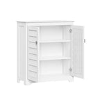 Meuble de rangement à deux portes avec étagères réglables - Blanc