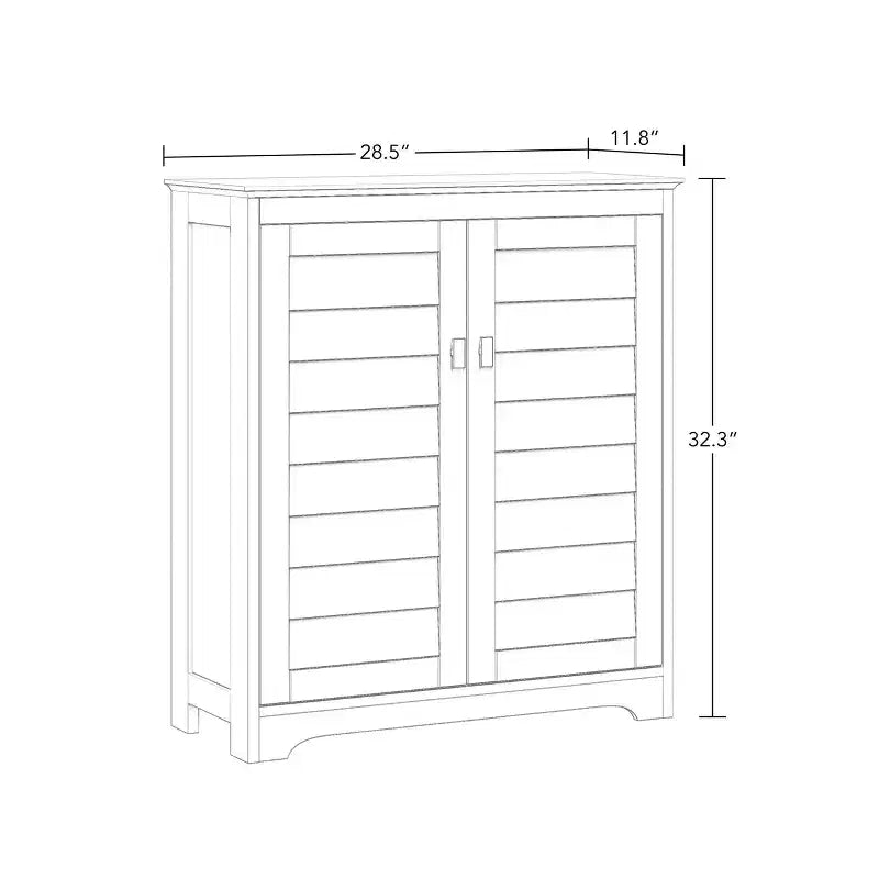 Meuble de rangement à deux portes avec étagères réglables - Blanc