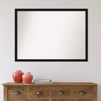 Miroir mural rectangulaire non biseauté 40" x 29" avec cadre noir étroit