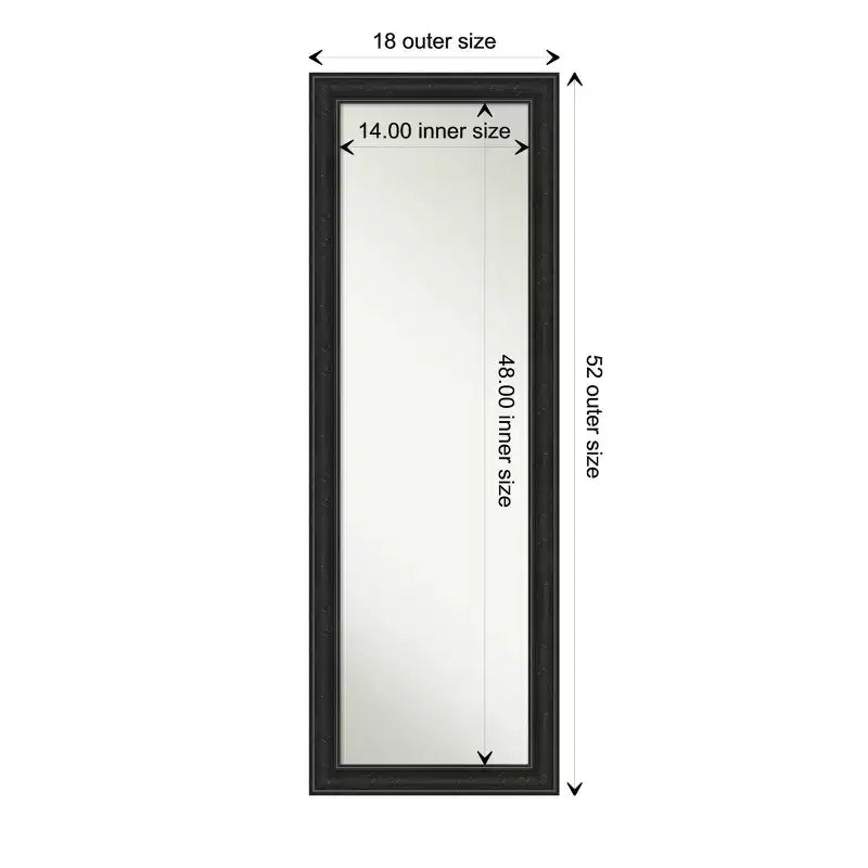 Miroir mural et de porte pleine longueur 18" x 52" avec cadre noir étroit
