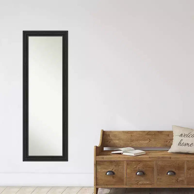 Miroir mural et de porte pleine longueur 18" x 52" avec cadre noir étroit