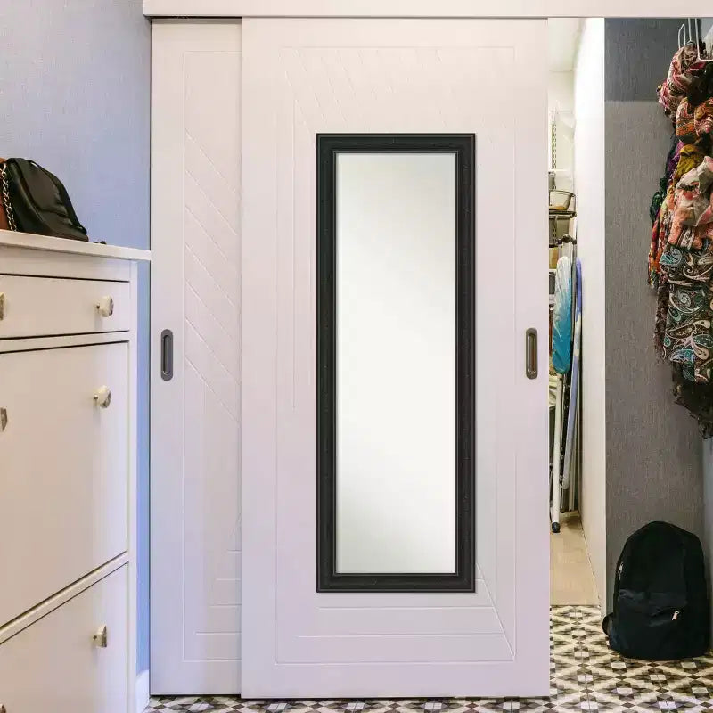 Miroir mural et de porte pleine longueur 18" x 52" avec cadre noir étroit