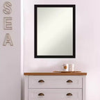 Miroir mural rectangulaire non biseauté 20" x 26" avec cadre noir étroit