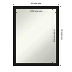 Miroir mural rectangulaire non biseauté 20" x 26" avec cadre noir étroit