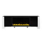 Meuble TV moderne avec foyer électrique décoratif et 2 armoires, compatible avec les téléviseurs jusqu'à 78 po.