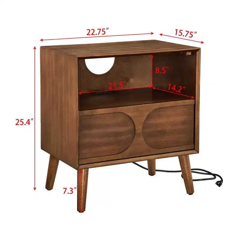 Table d'appoint avec tiroir et étagère ouverte