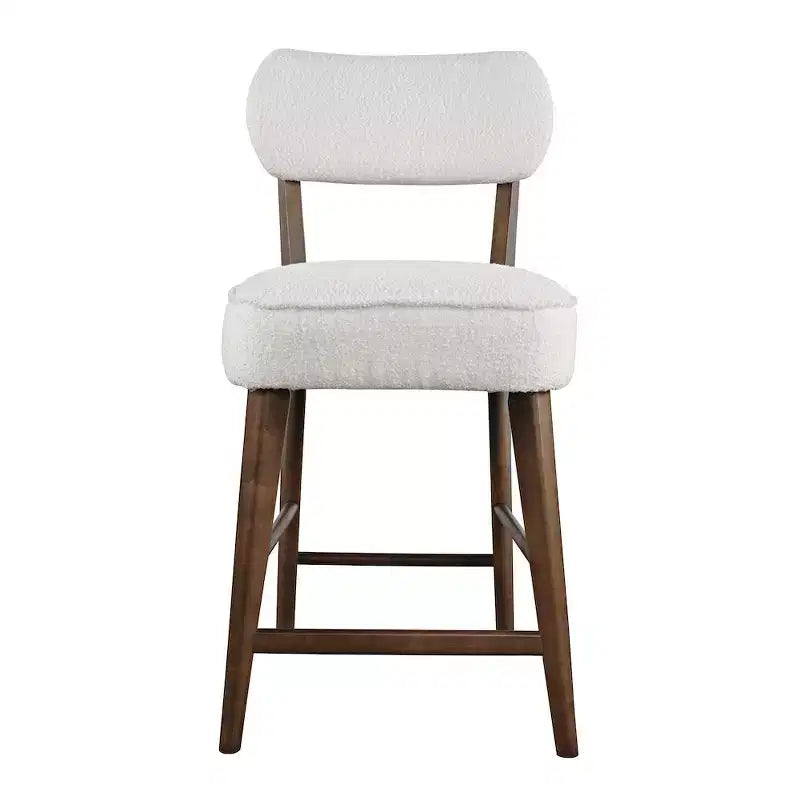 Jofran,Wes Mid-Century Modern Boucle Upholstery Counter Barstool (Set of 2)