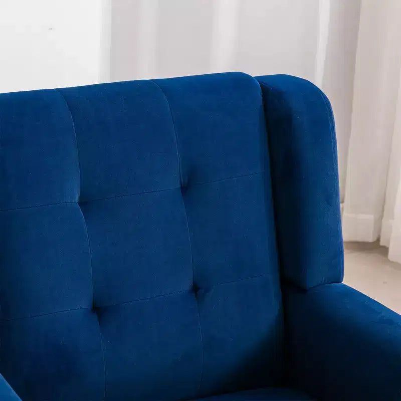 Fauteuil moderne avec revêtement capitonné et pieds en bois