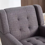 Fauteuil moderne avec revêtement capitonné et pieds en bois