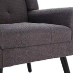 Fauteuil moderne avec revêtement capitonné et pieds en bois