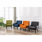 Fauteuil moderne avec revêtement capitonné et pieds en bois