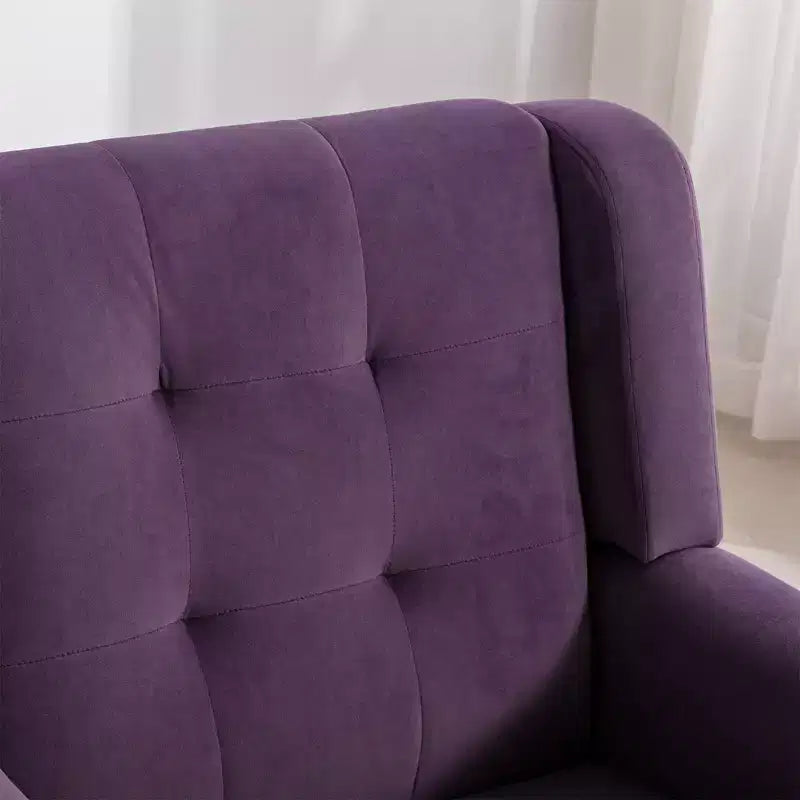 Fauteuil moderne avec revêtement capitonné et pieds en bois
