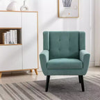 Fauteuil moderne avec revêtement capitonné et pieds en bois