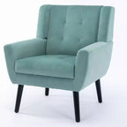 Fauteuil moderne avec revêtement capitonné et pieds en bois