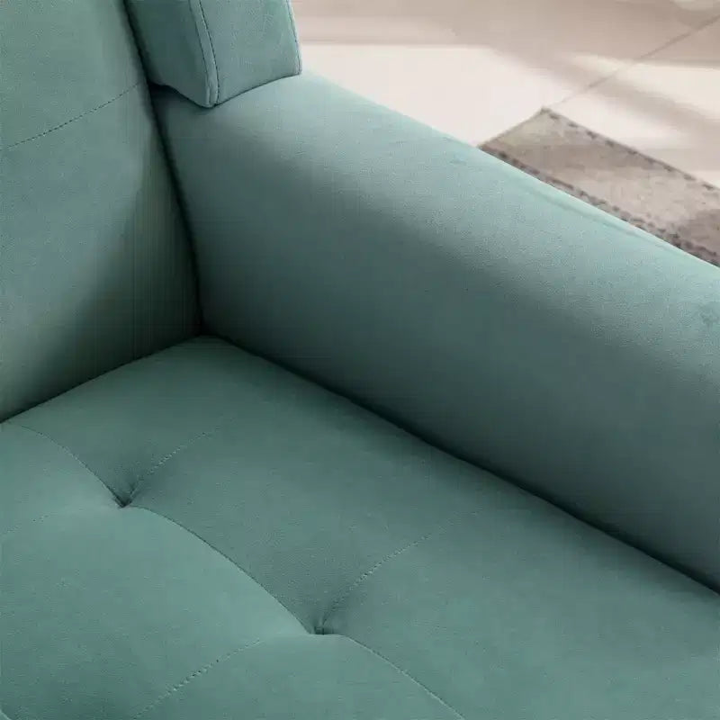 Fauteuil moderne avec revêtement capitonné et pieds en bois