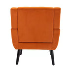 Fauteuil moderne avec revêtement capitonné et pieds en bois