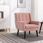 Fauteuil moderne avec revêtement capitonné et pieds en bois