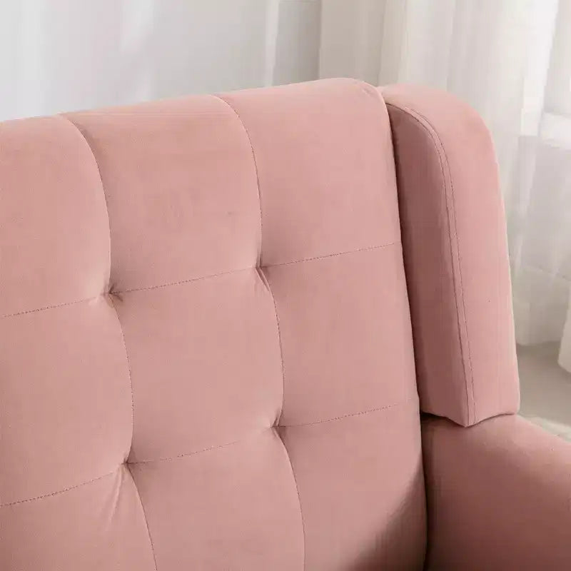 Fauteuil moderne avec revêtement capitonné et pieds en bois