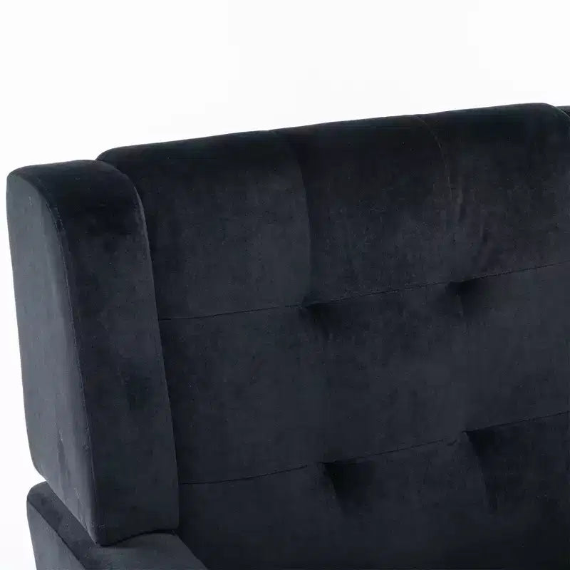 Fauteuil moderne avec revêtement capitonné et pieds en bois
