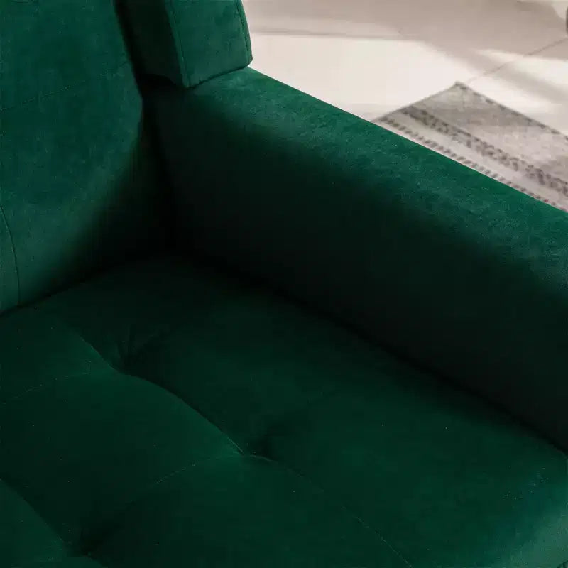 Fauteuil moderne avec revêtement capitonné et pieds en bois