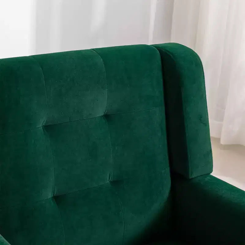 Fauteuil moderne avec revêtement capitonné et pieds en bois