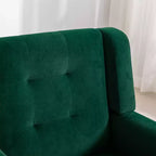 Fauteuil moderne avec revêtement capitonné et pieds en bois
