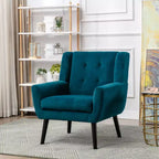 Fauteuil moderne avec revêtement capitonné et pieds en bois