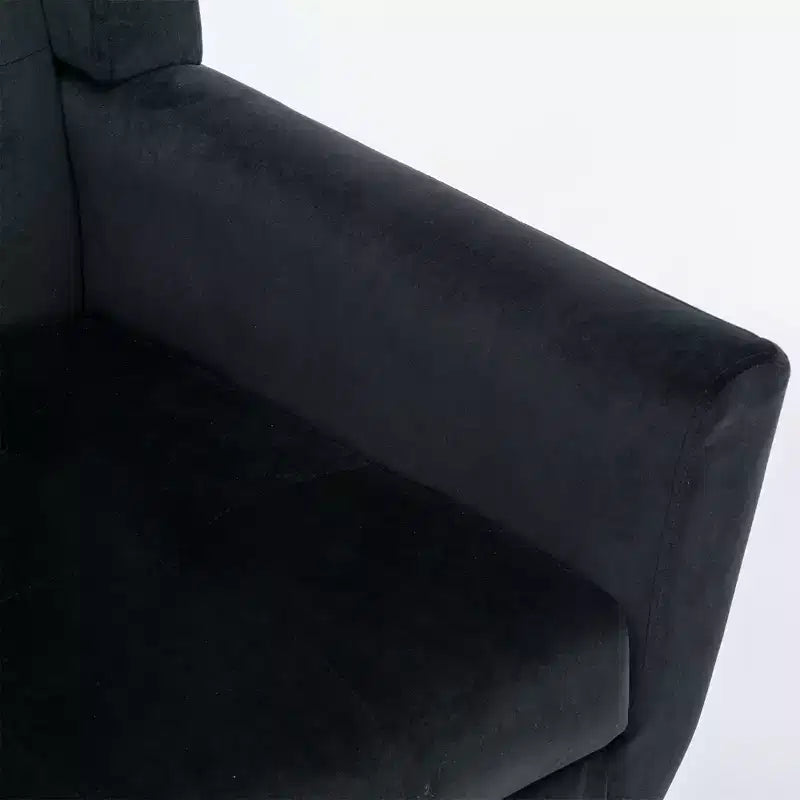 Fauteuil moderne avec revêtement capitonné et pieds en bois