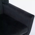 Fauteuil moderne avec revêtement capitonné et pieds en bois