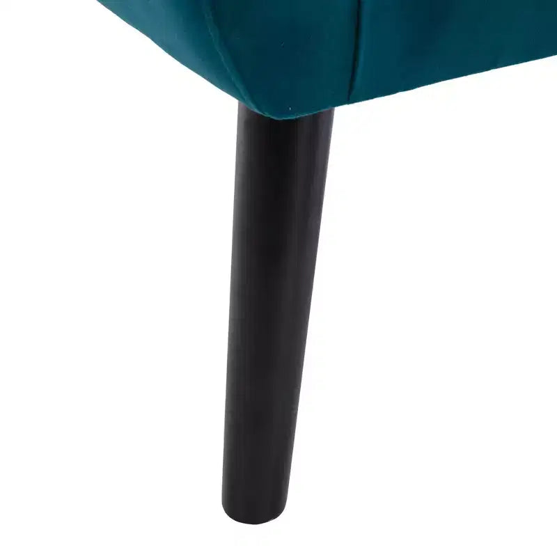 Fauteuil moderne avec revêtement capitonné et pieds en bois