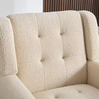Fauteuil moderne avec revêtement capitonné et pieds en bois