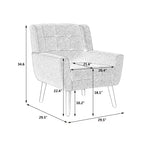 Fauteuil moderne avec revêtement capitonné et pieds en bois