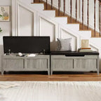 Banc de rangement de 99 cm avec siège rembourré et charnières de sécurité