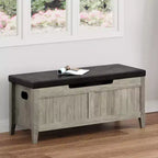 Banc de rangement de 99 cm avec siège rembourré et charnières de sécurité