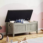 Banc de rangement de 99 cm avec siège rembourré et charnières de sécurité