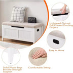 Banc de rangement de 99 cm avec siège rembourré et charnières de sécurité