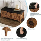 Banc de rangement de 99 cm avec siège rembourré et charnières de sécurité