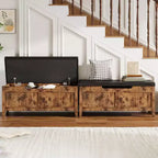 Banc de rangement de 99 cm avec siège rembourré et charnières de sécurité