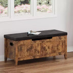 Banc de rangement de 99 cm avec siège rembourré et charnières de sécurité