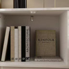 Meuble TV laqué blanc à coins arrondis - Meuble console moderne