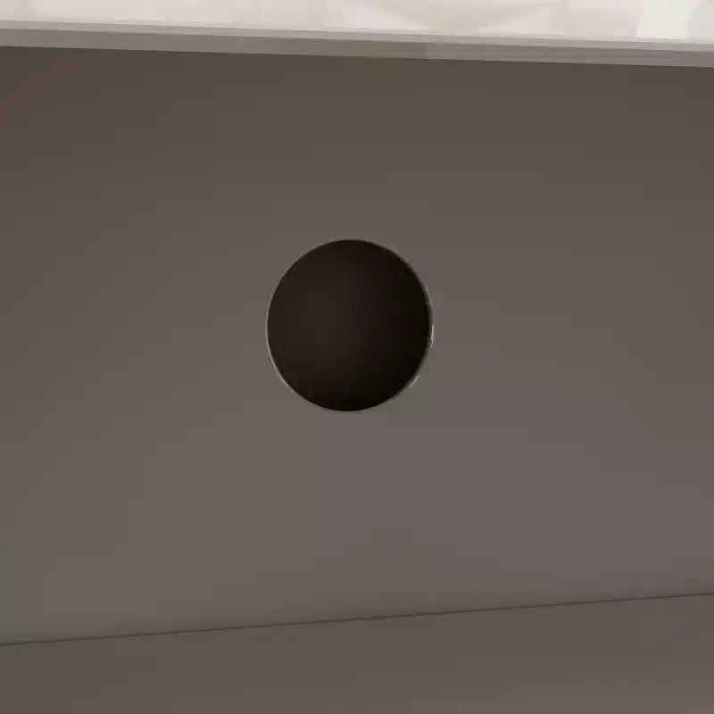 Meuble TV laqué blanc à coins arrondis - Meuble console moderne