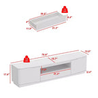 Meuble TV laqué blanc à coins arrondis - Meuble console moderne