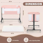 Moïse pour bébé avec roulettes – Berceau cododo portable avec côtés en maille et matelas amovible