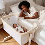 Moïse pour bébé avec roulettes – Berceau cododo portable avec côtés en maille et matelas amovible