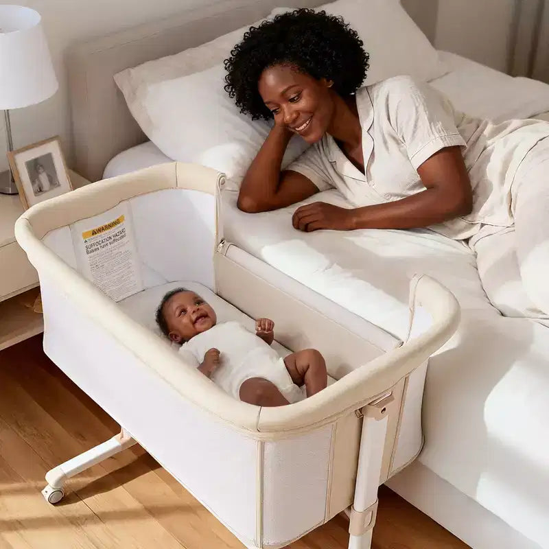 Moïse pour bébé avec roulettes – Berceau cododo portable avec côtés en maille et matelas amovible