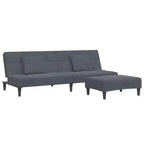 vidaXL Sofa Bed Dark Grey Velvet, Wood, Plastic Standard Convertible